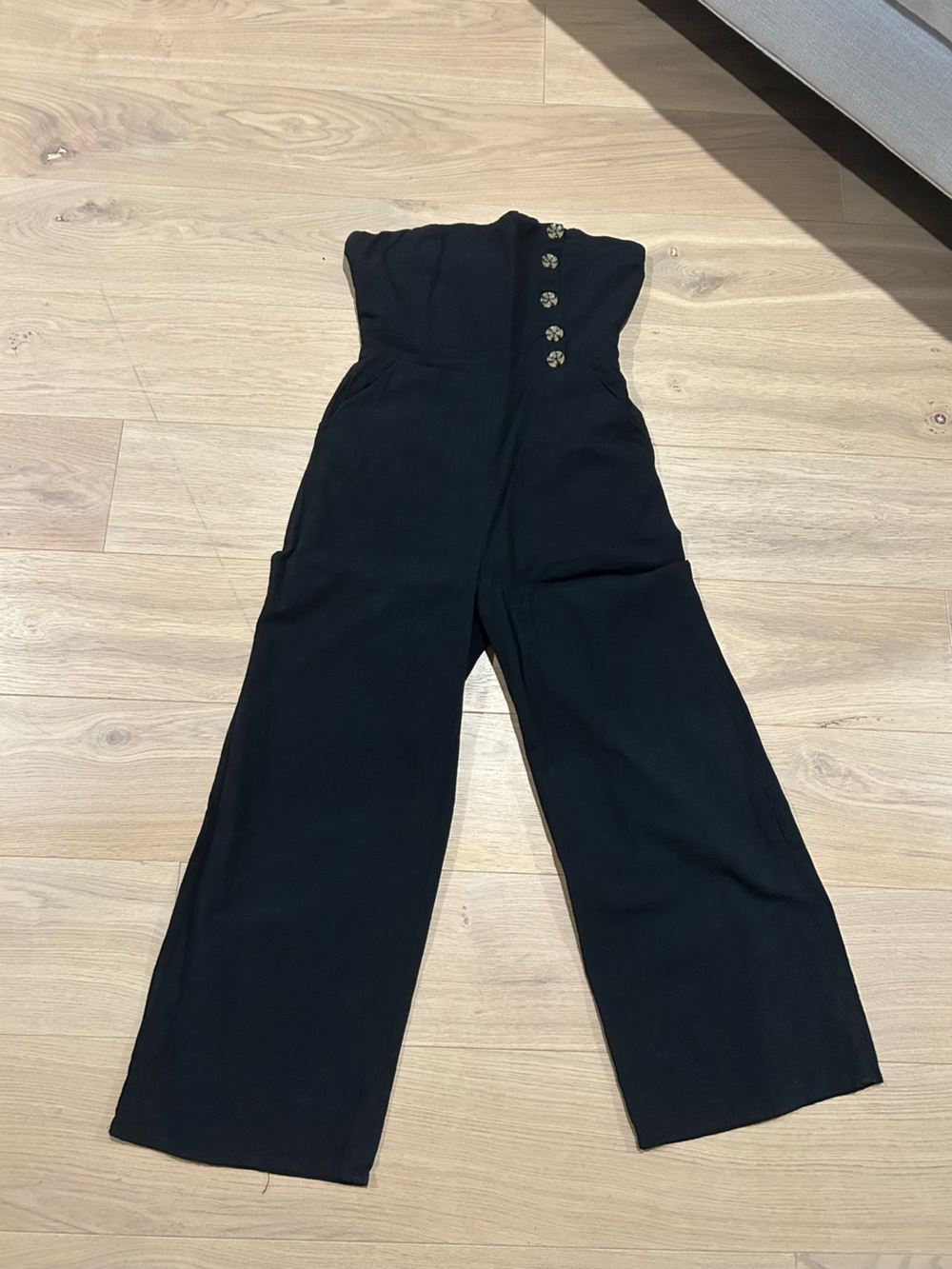 Honey Belle Black Tailored Jumpsuit with Button Detail